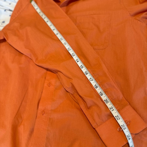 Pierre Cardin Terracotta Long Sleeve Pocket Dress Shirt Sz L 16-16.5 34/35. - Picture 5 of 9